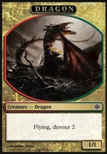 Dragon Token (Red and Green 1/1)⁣ - Alara Reborn⁣ (Token)⁣ [T3]