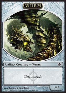 Wurm Token (Artifact 3/3 Deathtouch)⁣ - Scars of Mirrodin⁣ (Token)⁣ [T08]