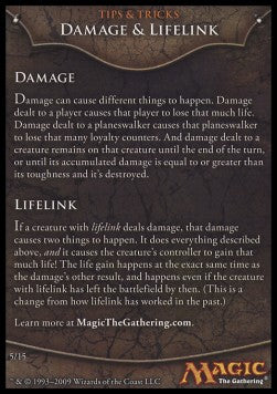 Rules Tip: Damage & Lifelink⁣ - Magic 2010⁣ (Tip Card)⁣ [R5]