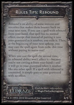 Rules Tip: Rebound⁣ - Rise of the Eldrazi⁣ (Tip Card)⁣ [R4]