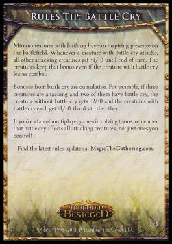 Rules Tip: Battle Cry⁣ - Mirrodin Besieged⁣ (Tip Card)⁣ [R1]