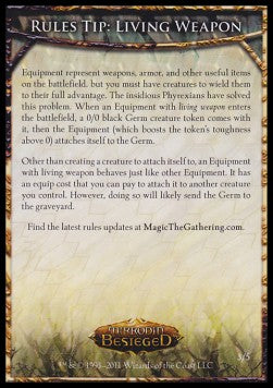 Rules Tip: Living Weapon⁣ - Mirrodin Besieged⁣ (Tip Card)⁣ [R3]