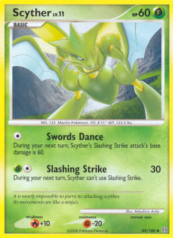 Scyther Lv.11⁣ - Stormfront⁣ (Uncommon)⁣ [49]