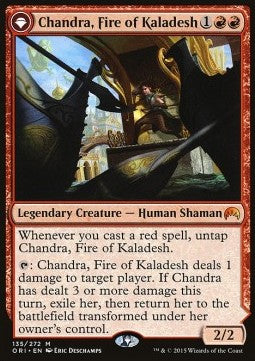 Chandra, Fire of Kaladesh // Chandra, Roaring Flame⁣ - Magic Origins⁣ (Mythic)⁣ [135]