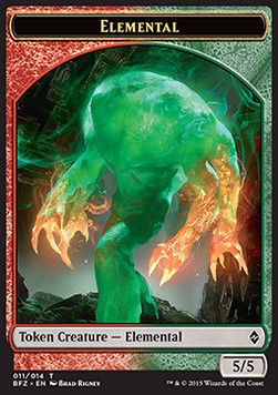 Elemental Token (Green and Red 5/5)⁣ - Battle for Zendikar⁣ (Token)⁣ [T11]