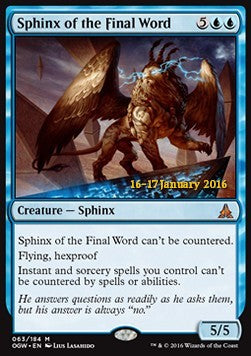 Sphinx of the Final Word⁣ - Oath of the Gatewatch: Promos⁣ (Mythic)⁣ [63]