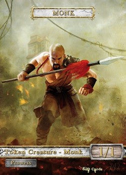 Monk Token (White 1/1 Prowess) (V.1)⁣ - GnD Cards⁣ (Token)