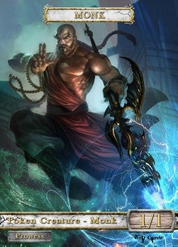 Monk Token (White 1/1 Prowess) (V.2)⁣ - GnD Cards⁣ (Token)
