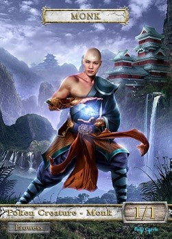 Monk Token (White 1/1 Prowess) (V.3)⁣ - GnD Cards⁣ (Token)