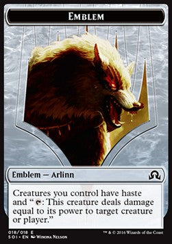 Arlinn, Embraced by the Moon Emblem⁣ - Shadows over Innistrad⁣ (Token)⁣ [T18]