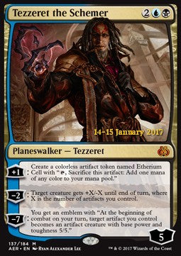 Tezzeret the Schemer⁣ - Aether Revolt: Promos⁣ (Mythic)⁣ [137]
