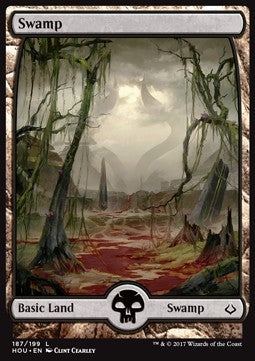 Swamp (V.1)⁣ - Hour of Devastation⁣ (Land)⁣ [187]