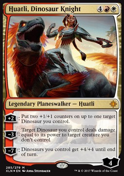 Huatli, Dinosaur Knight⁣ - Ixalan⁣ (Mythic)⁣ [285]