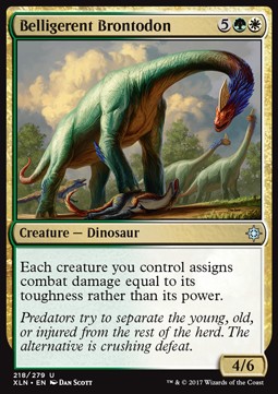 Belligerent Brontodon⁣ - Ixalan⁣ (Uncommon)⁣ [218]