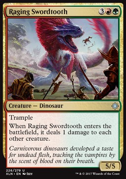 Raging Swordtooth⁣ - Ixalan⁣ (Uncommon)⁣ [226]