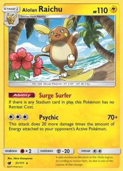 Alolan Raichu⁣ - Crimson Invasion⁣ (Holo Rare)⁣ [31]