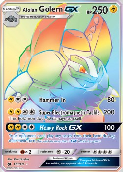 Alolan Golem GX⁣ - Crimson Invasion⁣ (Secret Rare)⁣ [113]