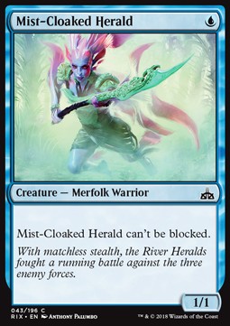 Mist-Cloaked Herald⁣ - Rivals of Ixalan⁣ (Common)⁣ [43]