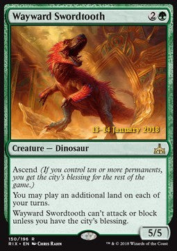 Wayward Swordtooth⁣ - Rivals of Ixalan: Promos⁣ (Rare)⁣ [150]