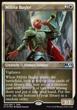 Militia Bugler⁣ - Friday Night Magic Promos⁣ (Uncommon)