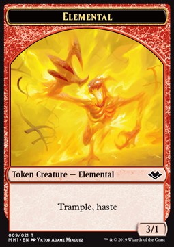 Elemental Token (R 3/1 Trample, haste) // Goblin Token (R 1/1)⁣ - Modern Horizons⁣ (Token)⁣ [T 09/10]