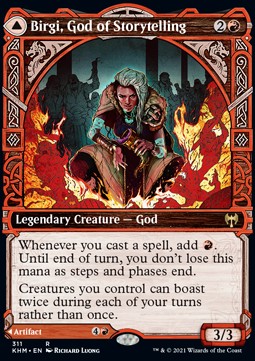 Birgi, God of Storytelling // Harnfel, Horn of Bounty⁣ - Kaldheim: Extras⁣ (Rare)⁣ [311]