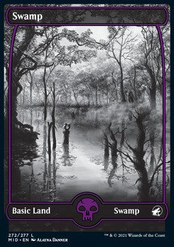 Swamp (V.1)⁣ - Innistrad: Midnight Hunt⁣ (Land)⁣ [272]