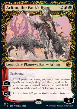 Arlinn, the Pack's Hope // Arlinn, the Moon's Fury (V.2)⁣ - Innistrad: Midnight Hunt: Extras⁣ (Mythic)⁣ [307]