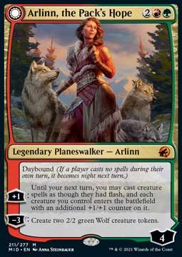 Arlinn, the Pack's Hope // Arlinn, the Moon's Fury⁣ - Innistrad: Midnight Hunt⁣ (Mythic)⁣ [211]