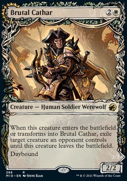 Brutal Cathar // Moonrage Brute⁣ - Innistrad: Midnight Hunt: Extras⁣ (Rare)⁣ [286]