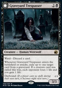 Graveyard Trespasser // Graveyard Glutton⁣ - Innistrad: Midnight Hunt⁣ (Rare)⁣ [104]