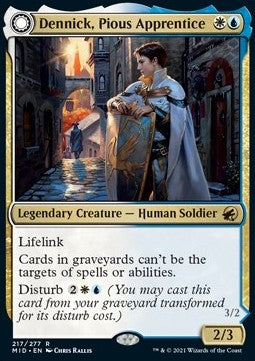 Dennick, Pious Apprentice // Dennick, Pious Apparition⁣ - Innistrad: Midnight Hunt⁣ (Rare)⁣ [217]