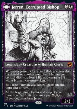 Jerren, Corrupted Bishop // Ormendahl, the Corrupter⁣ - Innistrad: Midnight Hunt: Extras⁣ (Mythic)⁣ [316]