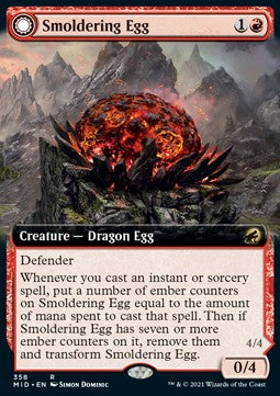 Smoldering Egg // Ashmouth Dragon⁣ - Innistrad: Midnight Hunt: Extras⁣ (Rare)⁣ [358]