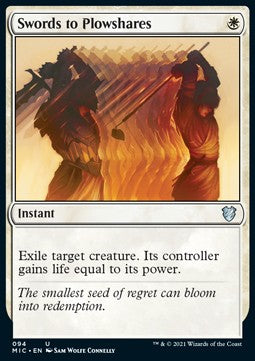 Swords to Plowshares⁣ - Commander: Innistrad: Midnight Hunt⁣ (Uncommon)⁣ [94]