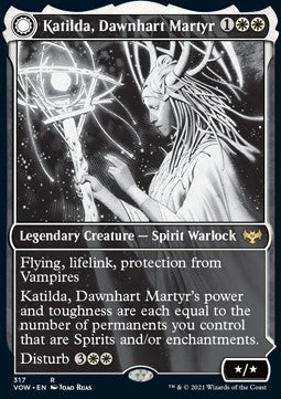 Katilda, Dawnhart Martyr // Katilda's Rising Dawn⁣ - Innistrad: Crimson Vow: Extras⁣ (Rare)⁣ [317]