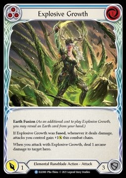 Explosive Growth (Blue) (Rainbow Foil)⁣ - Tales of Aria - First⁣ (Rare)⁣ [ELE069]