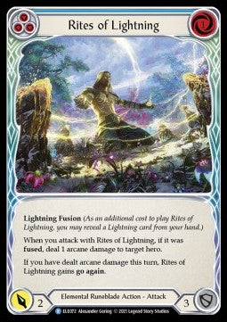 Rites of Lightning (Blue) (Rainbow Foil)⁣ - Tales of Aria - First⁣ (Rare)⁣ [ELE072]