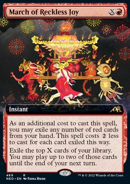 March of Reckless Joy (V.2)⁣ - Kamigawa: Neon Dynasty: Extras⁣ (Rare)⁣ [469]