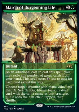 March of Burgeoning Life (V.1)⁣ - Kamigawa: Neon Dynasty: Extras⁣ (Rare)⁣ [393]