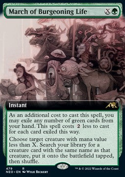 March of Burgeoning Life (V.2)⁣ - Kamigawa: Neon Dynasty: Extras⁣ (Rare)⁣ [479]