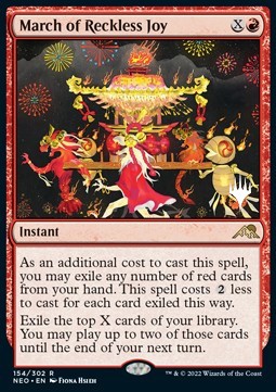March of Reckless Joy (V.2)⁣ - Kamigawa: Neon Dynasty: Promos⁣ (Rare)⁣ [154]