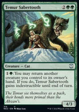 Temur Sabertooth⁣ - Commander: Streets of New Capenna⁣ (Uncommon)⁣ [315]