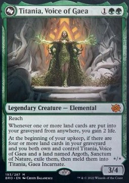 Titania, Voice of Gaea // Titania, Gaea Incarnate⁣ - The Brothers' War⁣ (Mythic)⁣ [193]