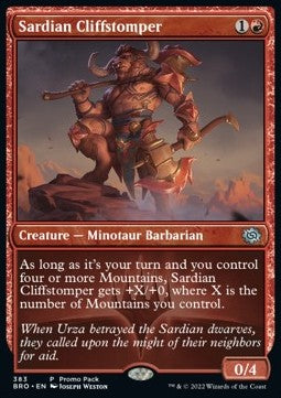Sardian Cliffstomper⁣ - The Brothers' War: Promos⁣ (Uncommon)⁣ [383]