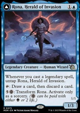 Rona, Herald of Invasion // Rona, Tolarian Obliterator⁣ - March of the Machine⁣ (Rare)⁣ [75]