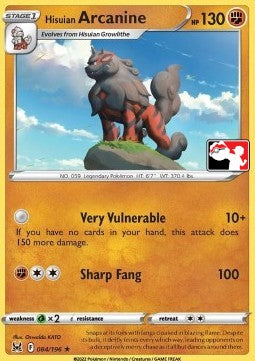 Hisuian Arcanine⁣ - Play! Pokémon Prize Pack Series Three⁣ (Promo)⁣ [LOR 084]