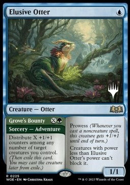 Elusive Otter // Grove's Bounty (V.2)⁣ - Wilds of Eldraine: Promos⁣ (Rare)⁣ [225]