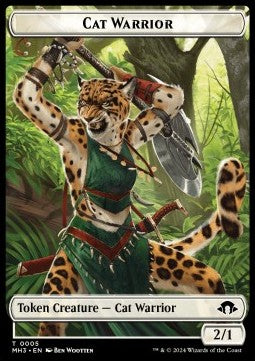 Cat Warrior Token (White 2/1)⁣ - Modern Horizons 3: Tokens⁣ (Token)⁣ [T05]