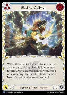 Blast to Oblivion (Blue) (Rainbow Foil)⁣ - Rosetta⁣ (Rare)⁣ [081]